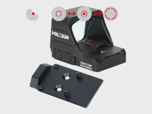 Holosun HS507COMP Offenes Reflex Rotpunktvisier + Adapterplatte für CZ Shadow 2 OR