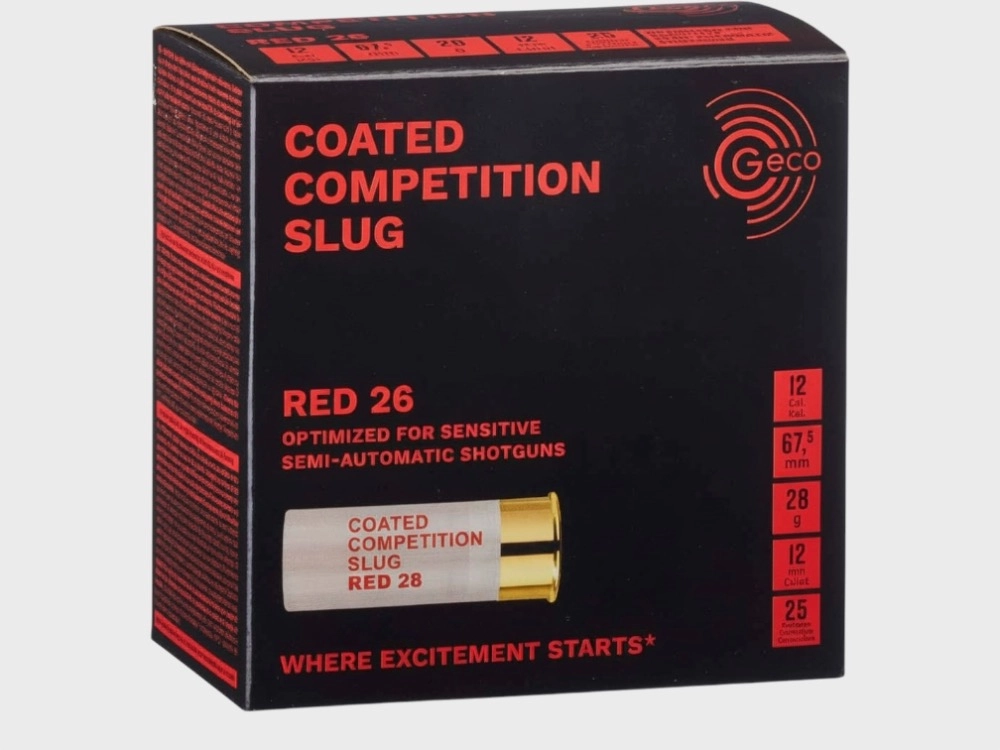 Munition Geco Coated Competition Slug Red 26g / Kal. 12/67,5 / 25 Stk.