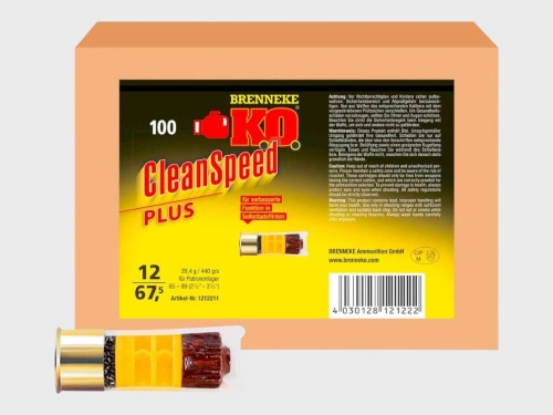 Munition Brenneke KO CleanSpeed Plus Slug 28g _ Kal. 12_67,5 _ 100 Stk.