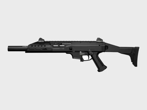 CZ Scorpion EVO 3 S1 Carbine Faux Suppressor, linke Seite mit Klappschaft